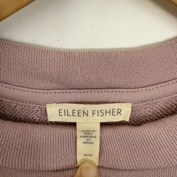 Eileen Fisher Med Hi Crew Neck Long Tunic Light Plum Lagenlook Boxy Made In Peru - Picture 4 of 14